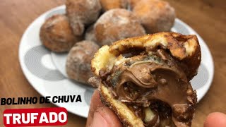 RECEITA DE BOLINHO DE CHUVA TRUFADO COM BOMBOM