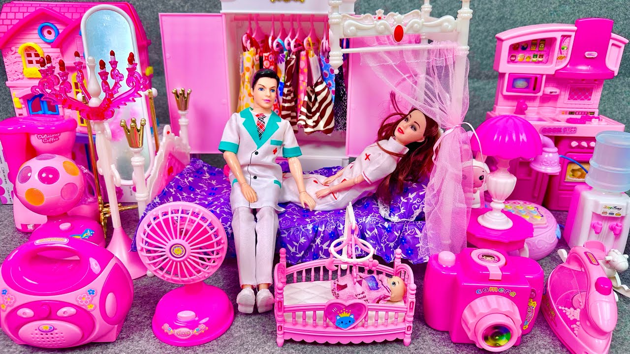 12Minute Unboxing Experience Cute Doctor Princess Bedroom Wardrobe Dress-Up Game Set ASMR Review Toy