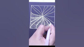 Doodle Zentangle Square Design Pattern Part - 8 On Black Paper With Sakura Jelly Pen #shorts