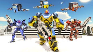 Robot Perang Berubah Jadi Mobil TukTuk Rickshaw | Flying Tuk Tuk Robot Transform : Robot Game screenshot 5