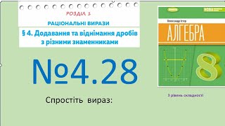 картинка: Істер Вправа 4.28 Алгебра 8 НУШ-2025