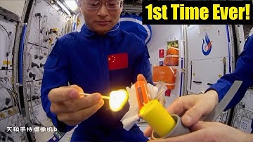 Watch Chinese Astronaut Lights Match in Space (Video)