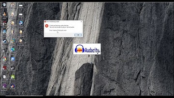 Audacity -  Internal Port Audio Error (Couldn