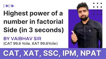 Highest Power of a Number in Factorial || Number System || Quantitative Aptitude