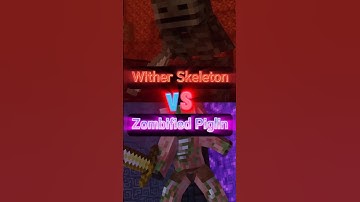 Wither Skeleton Vs Zombified Piglin || Minecraft Versus Battle || #minecraft#edit#fyp