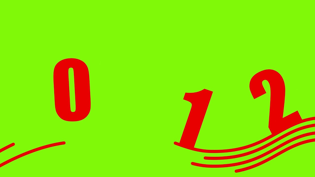 Numbers moving on line waves | Magic green screen