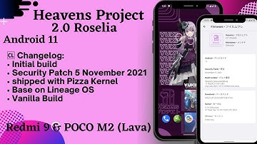 Update Custom Rom Heavens Project 2.0 Roselia Android 11 | Redmi 9/prime | Poco M2