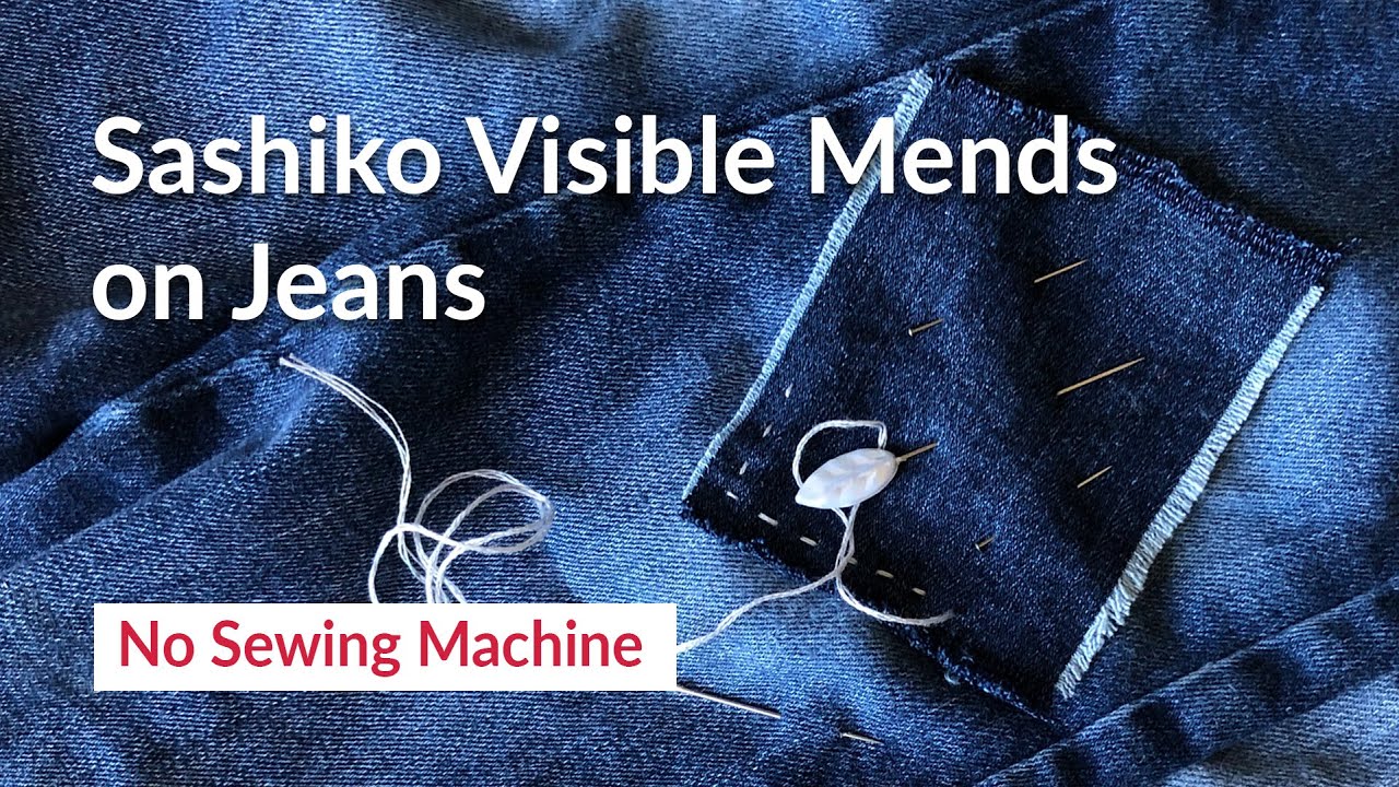 Repair Jeans with Sashiko and Whipstitches