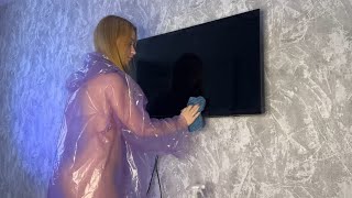 Raincoat Try On Deep Cleaning Tutorial 4K Satisfying & Shiny