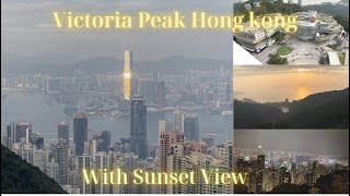 Victoria Peak HongKong - Sky Terrace 428 with Sunset and Via Peak Tram