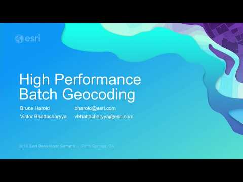 High Performance Batch Geocoding with ArcGIS