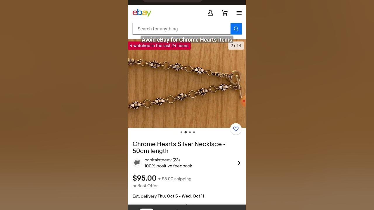eBay is not a reliable platform to buy Chrome Hearts! Most are fakes #chromehearts