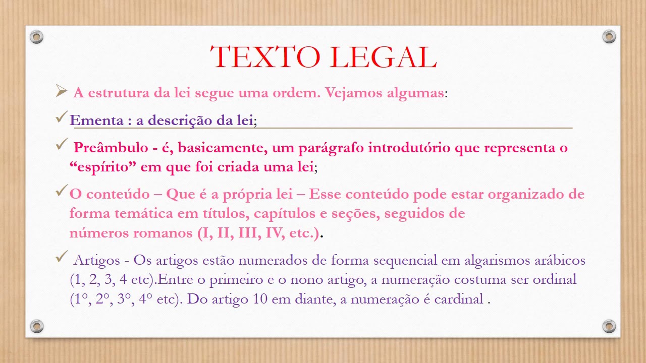 REDAÇÃO TEXTO LEGAL LEIS - YouTube