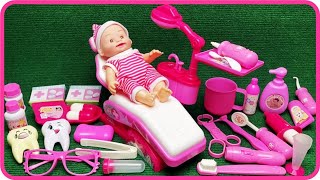Cute Baby Pink Dentist Doctor Playset Satisfying with Unboxing Compilation Toys ASMR