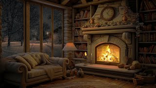 Fireside Jazz Haven: Cozy Room Ambience with Smooth Jazz, Fireplace Sounds for Warm Winter Sleep