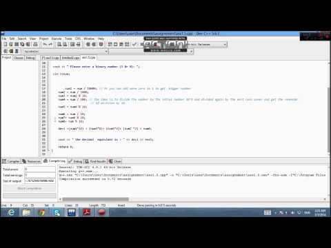 How to Convert Binary to decimal  c++ example