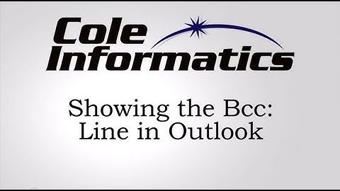How To Show BCC In Outlook