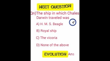 the ship in which chale darwin travels was | SH education neet questions 2024 |#neet #neetshortvides
