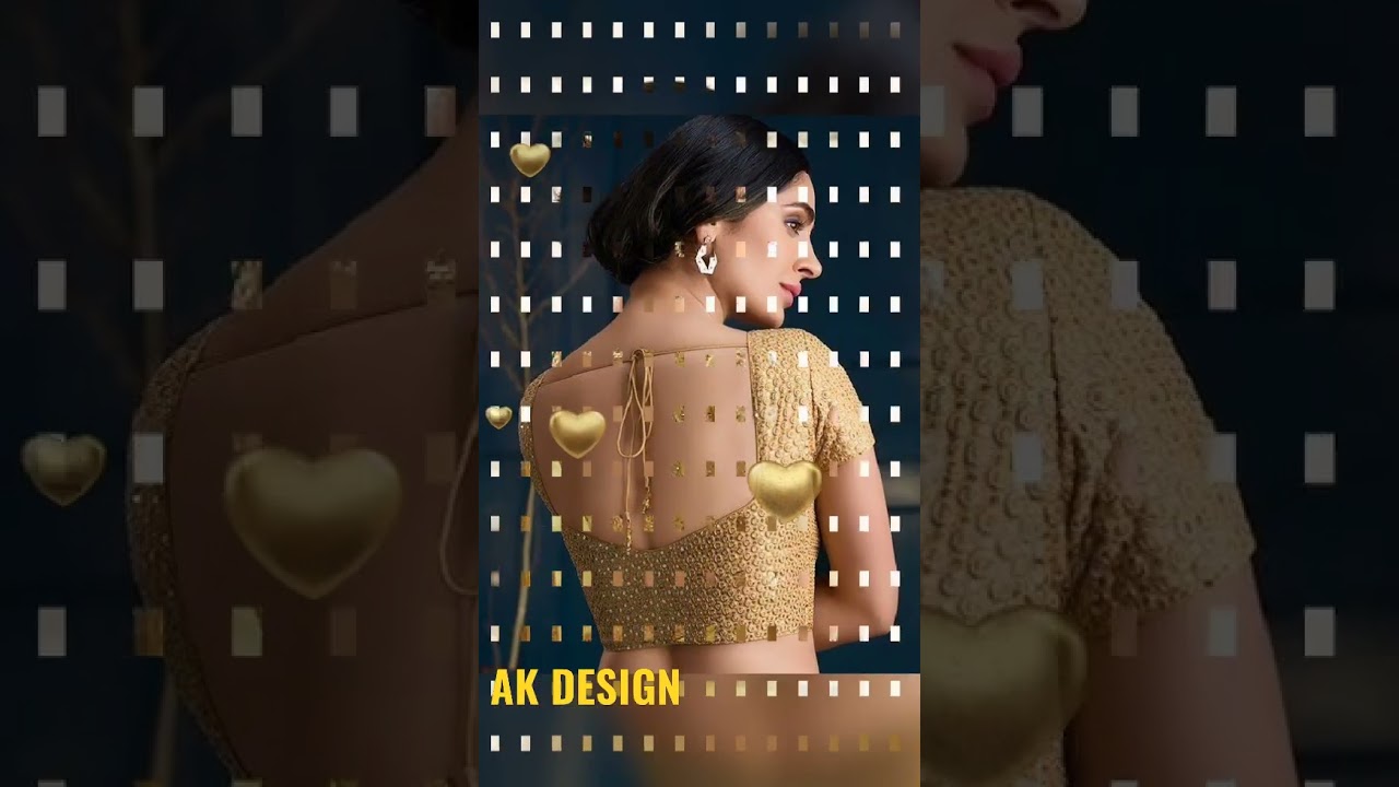 💞 latest golden blouse back neck design