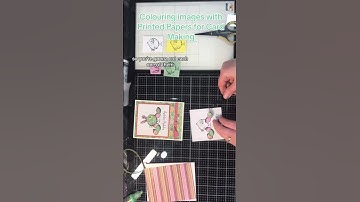 Colouring Images with printed Papers #cardmaking #paperpiecing #shorts