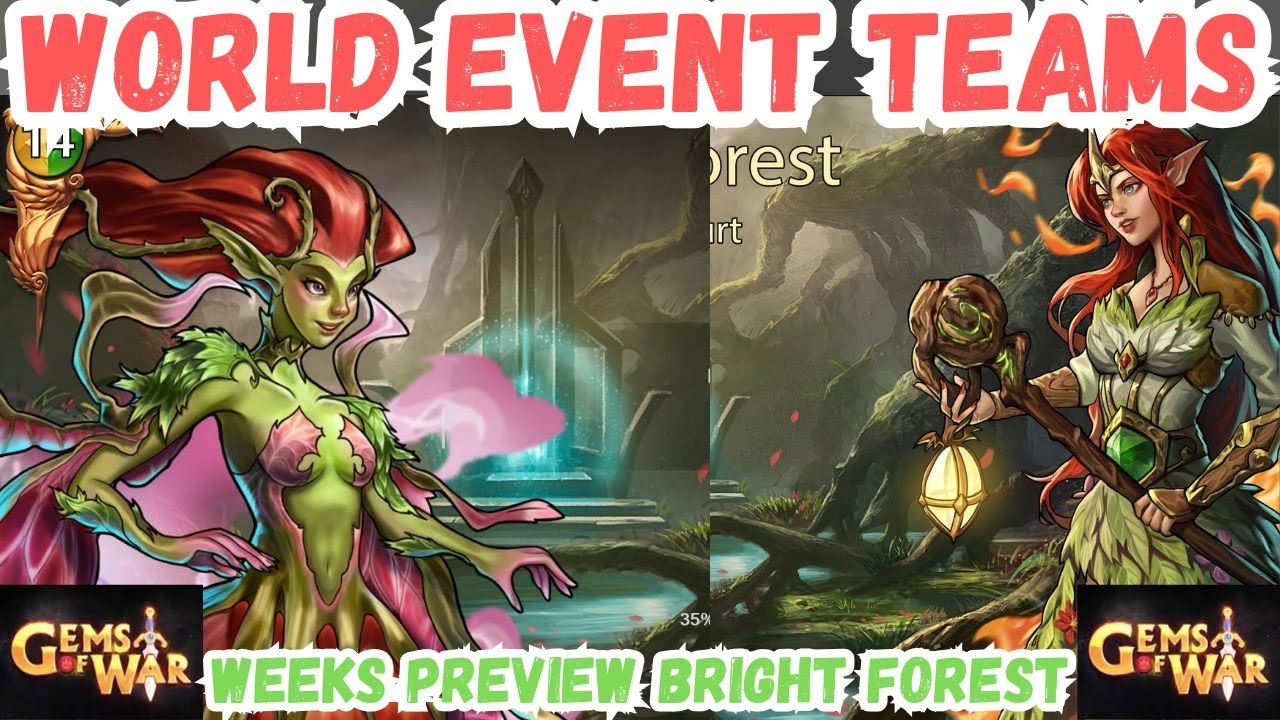 World Event Teams Every Rose Has its Thorn Weeks Preview Bright Forest| Gems of War Live 01/26/2026