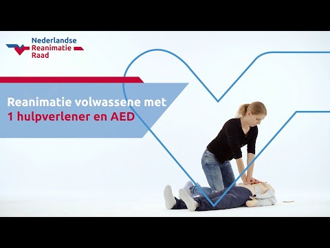 Reanimatie volwassene met 1 hulpverlener en AED