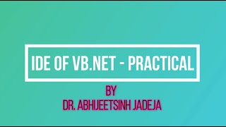 IDE OF VB NET BCA-403