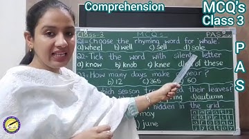 CLASS 3... SUBJECT: ENGLISH...COMPREHENSION... MCQ