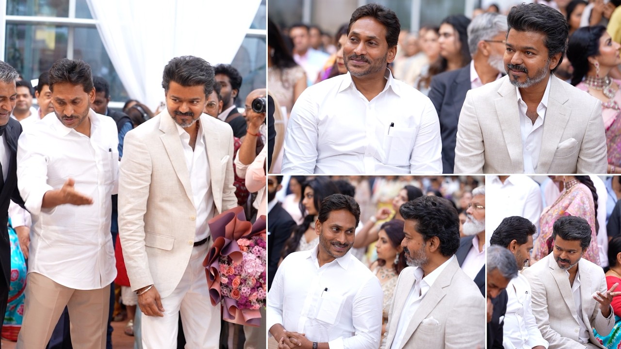 YS Jagan & Thalapathy Vijay Visuals at YS Sunil Reddy Son Wedding In Chennai