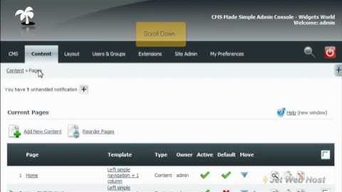 How to change the page template in CMS Made Simple