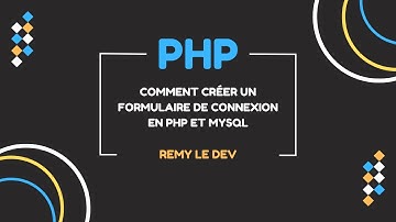 Créer Un Formulaire De Connexion En Php