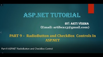 Part 9 ASP.NET RadioButton and CheckBox Control