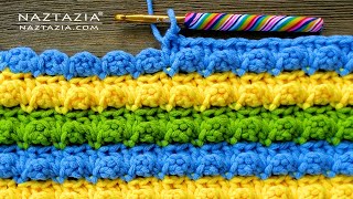 How to Crochet the Bubble Stitch Textured Pattern for Blankets and Scarves DIY Tutorial