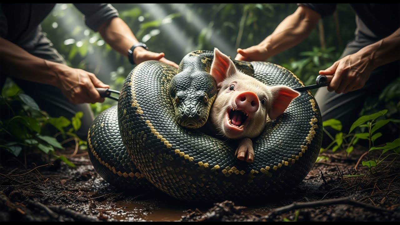 Courageous Rescue Team Fights Giant Python to Save Innocent Pig: A ...