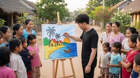 Cách Vẽ Tranh Đề Tài Phong Cảnh Đơn Giản | How to draw scenery #vetranh #drawing 