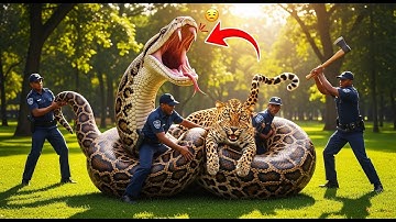 Giant Python Attacks Leopard 🐍 | Epic Animal Rescue That Shocked America