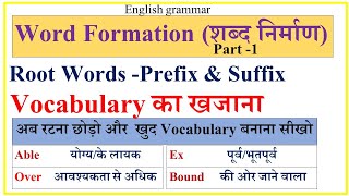 Word Formation in English | part -1 | Prefix & Suffix (Root words) | Vocabulary Power |