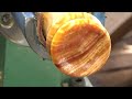 Mississippi fatwood ferro rod handle | turning a fatwood handle and burning the fatwood shavings.