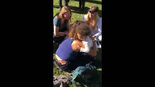 Little Boy Gives Goodbye Hug to Everyone at Music Fesitval  1010580