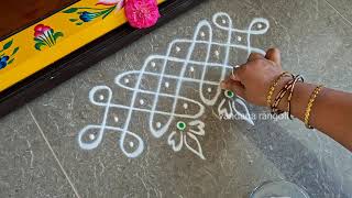 Easy border rangoli designs | Border muggulu | Friday rangoli | Sikku Kolam | Daily rangoli designs 