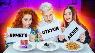 ОТКУСИ, ЛИЗНИ или НИЧЕГО ЧЕЛЛЕНДЖ! С ЛИЗОЙ СТРИЖ И АНЕЙ ПОРТЕР