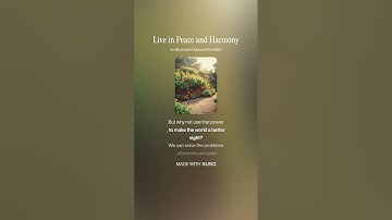 Live in Peace and Harmony 3 (AI Song) by #Suno lyrics by Meta Llama 3.2 AI Artificial Intelligence