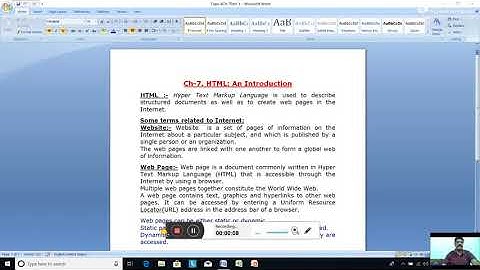 Class-6. Computer Studies. Ch-7. HTML: An Introduction. Part-1.  Date-1/10/2020.