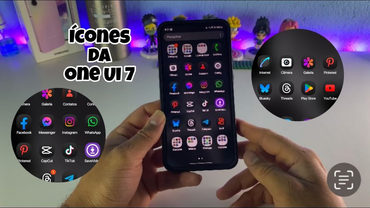 SAIU!! 🔥| COMO TER OS ÍCONES DARK DA ONE UI 7 no seu SAMSUNG 💙