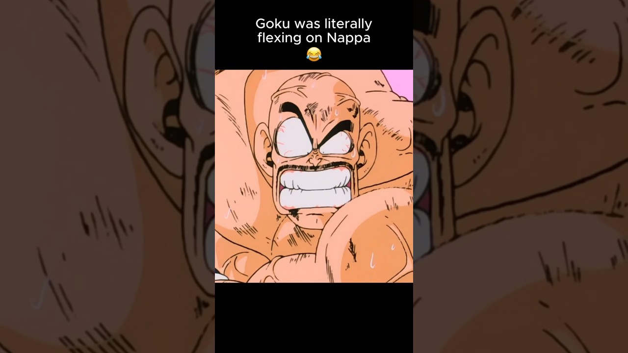 Goku blocks Nappa's attack by flexing 😂
