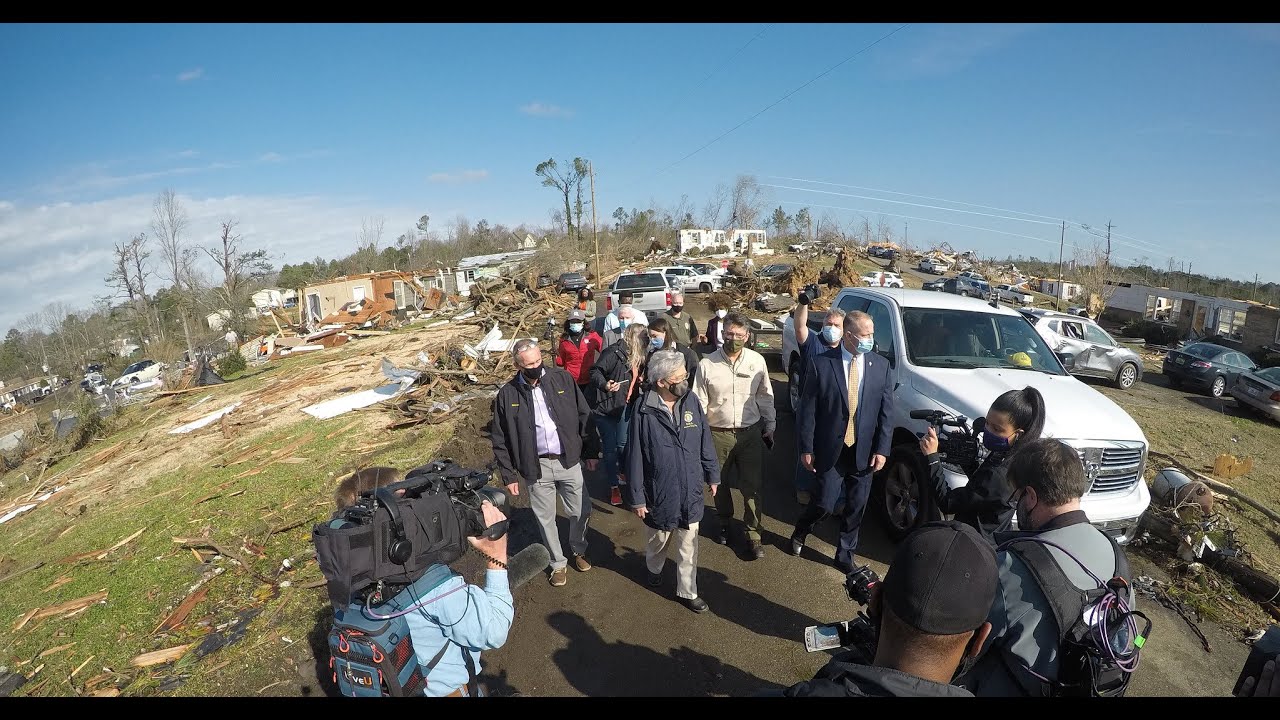 Gov. Ivey Tours Tornado Damage in Northern Jefferson County - YouTube