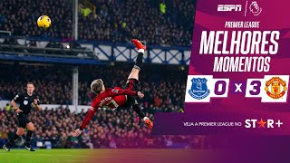 GARNACHO FAZ GOL ANTOLÓGICO DE BICICLETA, E MANCHESTER UNITED SUPERA EVERTON | MELHORES MOMENTOS image