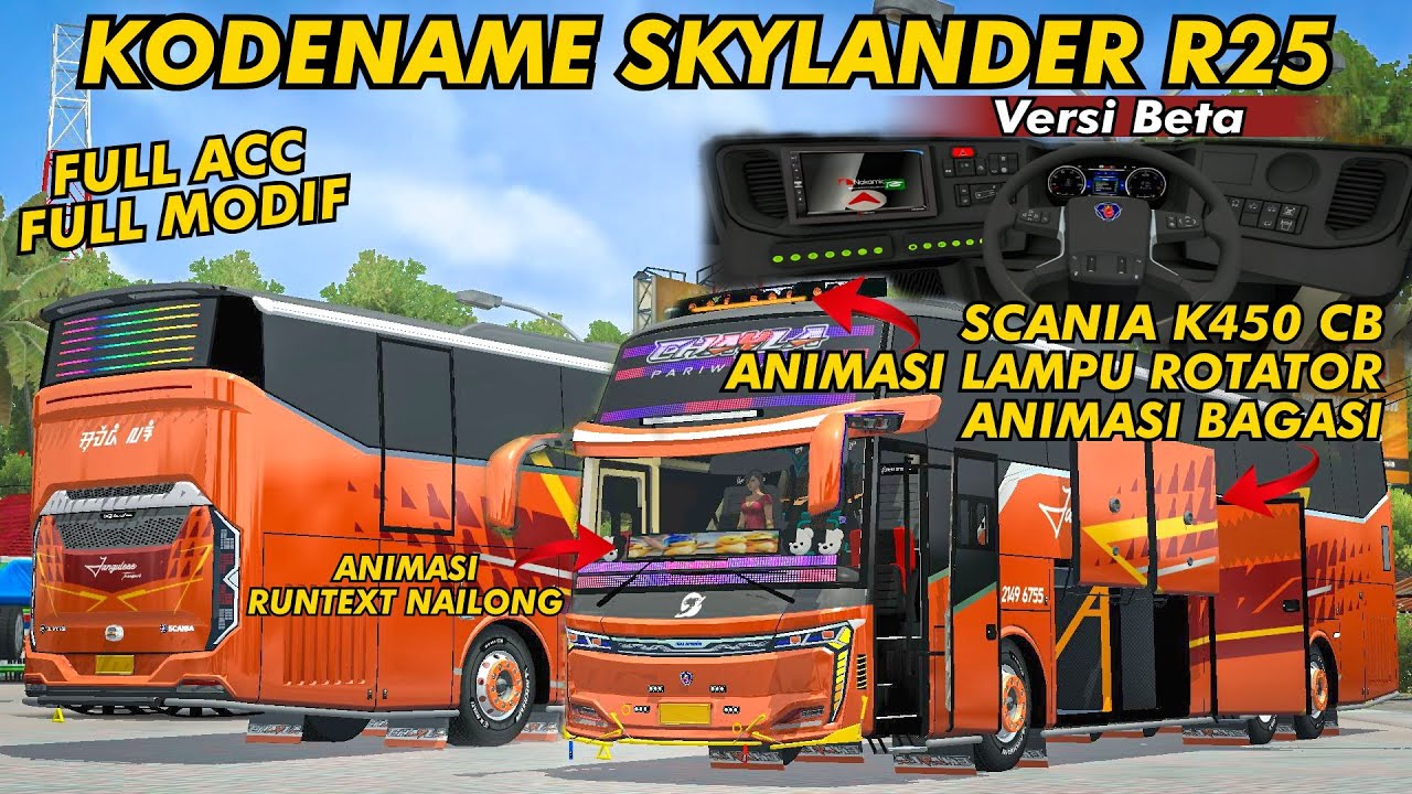 Waw😱Cakepnya Gak Masuk Akal🤩Kodename Bimasena Rombak Skylander R25‼️Bisa Buat Mabar😍Bussid V4.2
