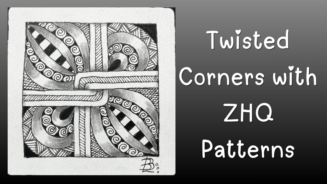 Закрученные углы с узорами в стиле зентангл высокого качества