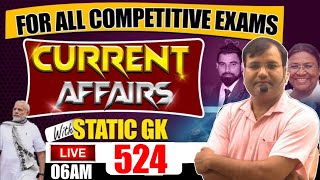 524th Episode 🥳Current Affairs 2024 In Hindi | Current Affairs Today | GK & GS LIVE by Vijay Sir